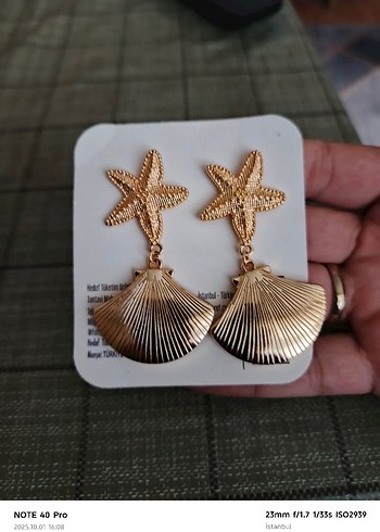 Accessorize Altın Renk Deniz Temalı Mini Küpe