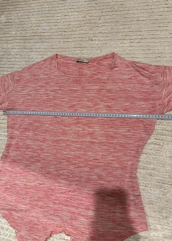 Kısa Kollu V Yaka Kırmızı Hamile Tişörtü - Görsel 3