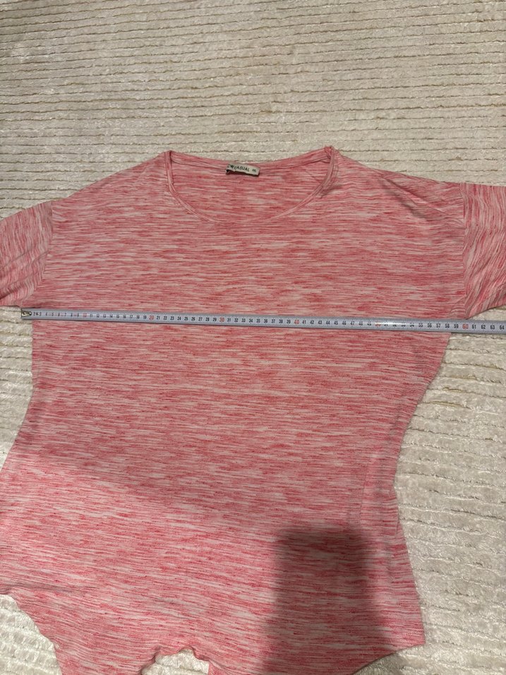 Kısa Kollu V Yaka Kırmızı Hamile Tişörtü - Görsel 3