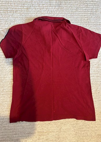 Bordo Düğmeli Kısa Kollu Polo Tişört - Görsel 4