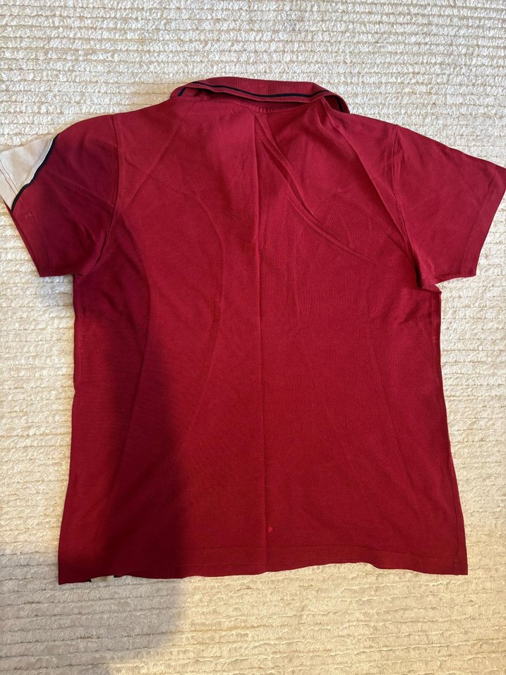 Bordo Düğmeli Kısa Kollu Polo Tişört - Görsel 4
