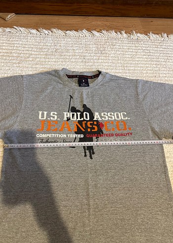Gri U.S. Polo Assn. Baskılı Erkek Polo Tişört - Görsel 4