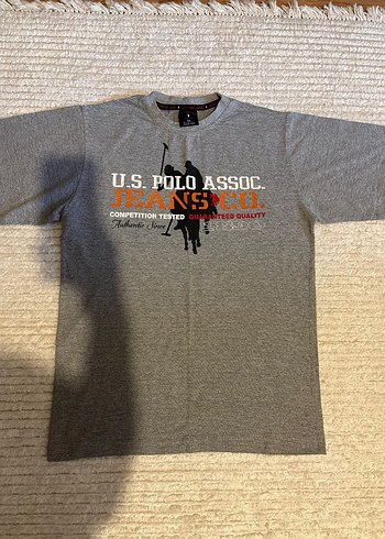 Gri U.S. Polo Assn. Baskılı Erkek Polo Tişört - Görsel 2