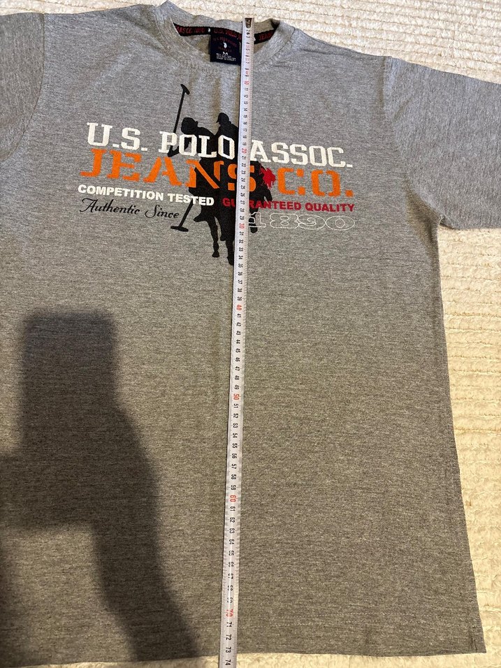 Gri U.S. Polo Assn. Baskılı Erkek Polo Tişört - Görsel 5