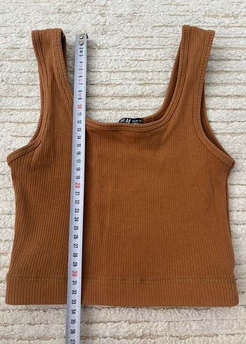 m Beden Kadın Koyu Bej Dikişsiz Crop Top
