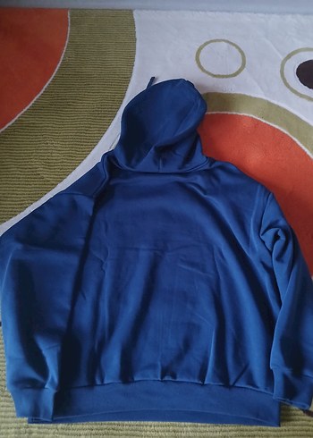 m Beden mavi Renk Mavi Kapüşonlu Kadın Sweatshirt