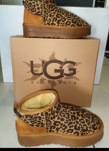 38 Beden camel Renk UGG Ultramini Platform Leopar 