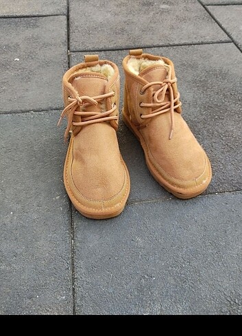 36 Beden camel Renk Ugg Bağcıklı İçi Tüylü Bot 