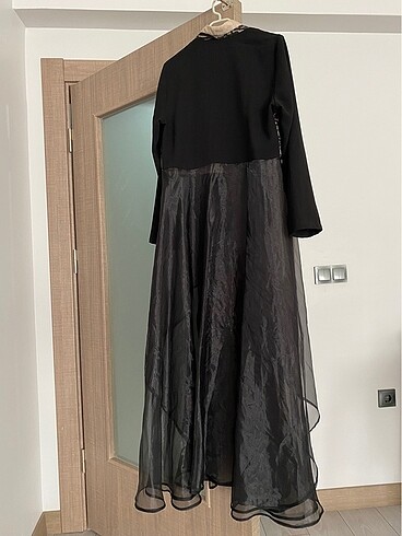 diğer Beden siyah Renk siyah tül detaylı abaya