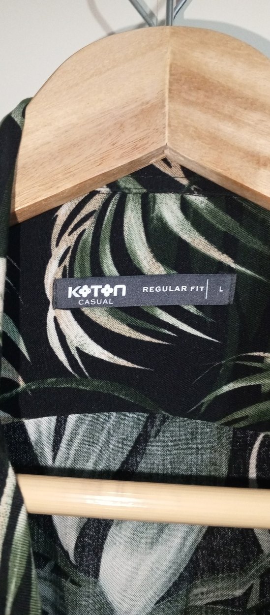 sıfır Erkek Yeşil V Yaka Baskılı Gömlek - Görsel 2