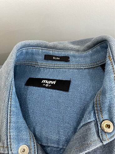 m Beden Mavi kot gömlek m beden slim fit