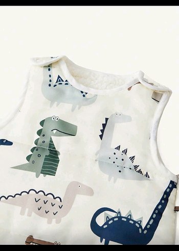 Yumuşak Dinozor Desenli Bebek Uyku Tulumu - Görsel 5