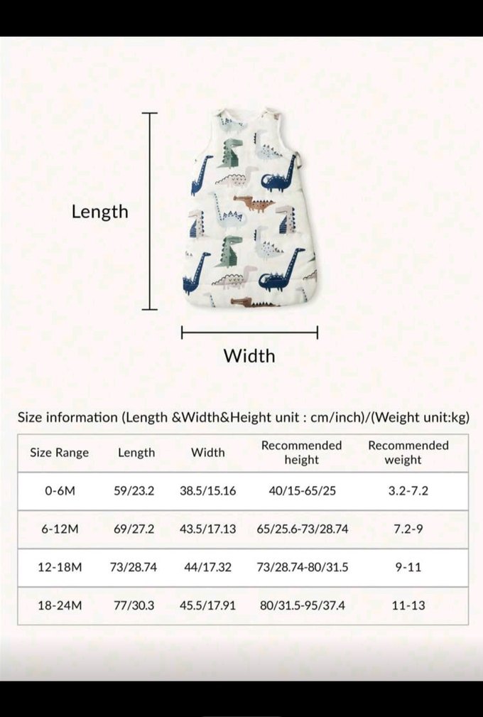 Yumuşak Dinozor Desenli Bebek Uyku Tulumu - Görsel 4