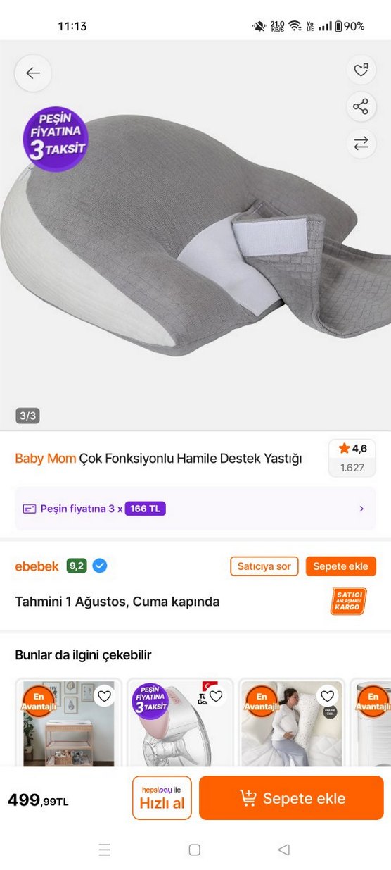 Gri Hamile Minderi - Görsel 4