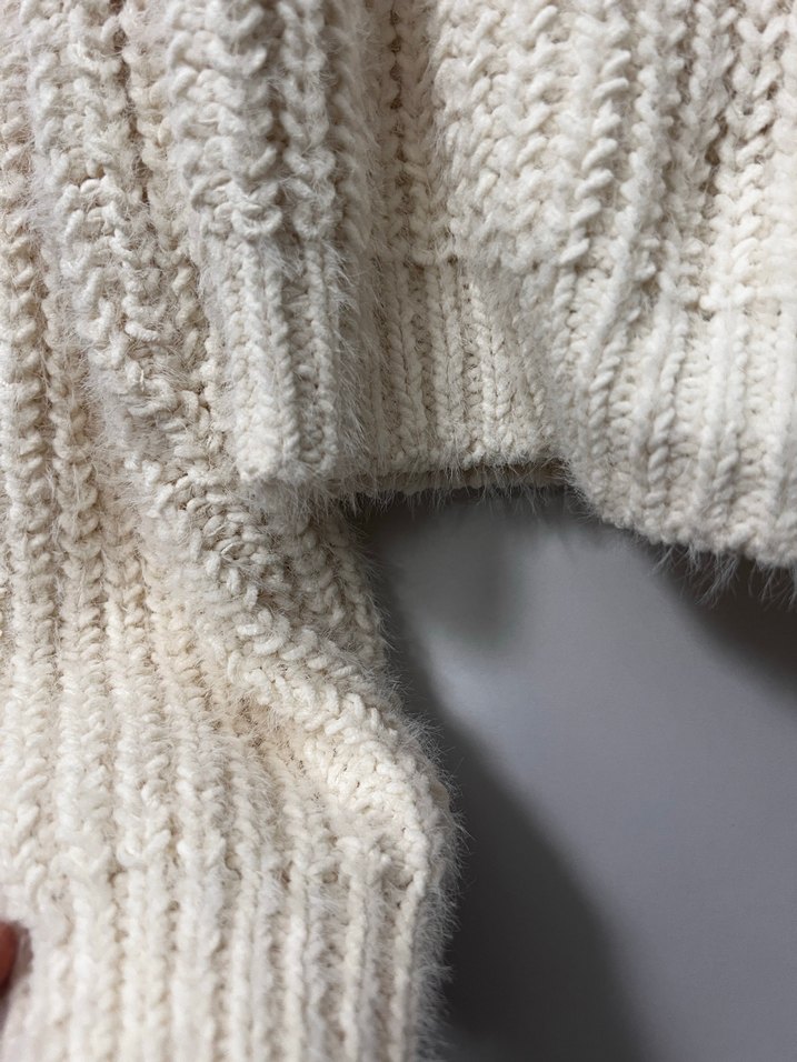 Zara Beyaz Örgü Kadın Kazak - Görsel 3