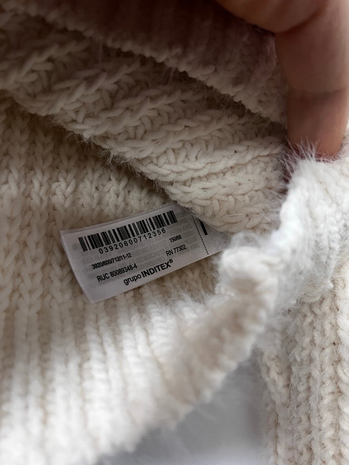 Zara Beyaz Örgü Kadın Kazak - Görsel 4