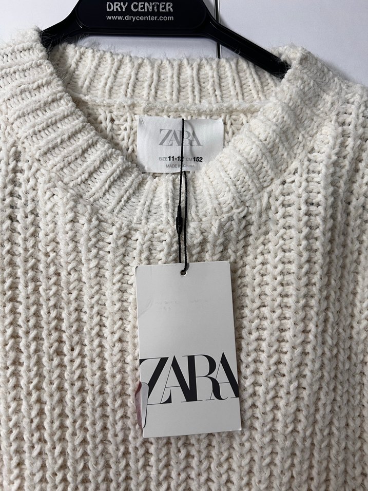 Zara Beyaz Örgü Kadın Kazak - Görsel 2