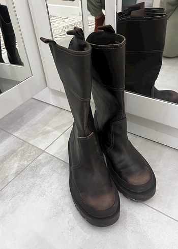 Zara Kahverengi Biker Çizme - Görsel 7