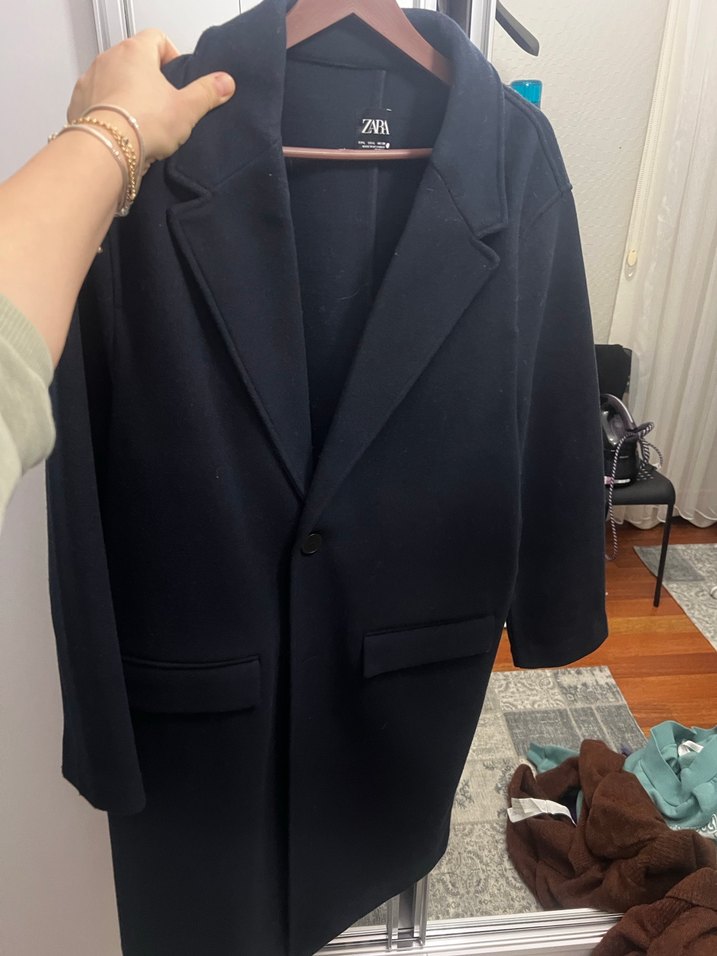 Zara lacivert kaban - Görsel 2
