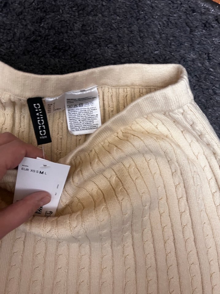 Hm Bej Örgü Kadın Mini Etek - Görsel 3