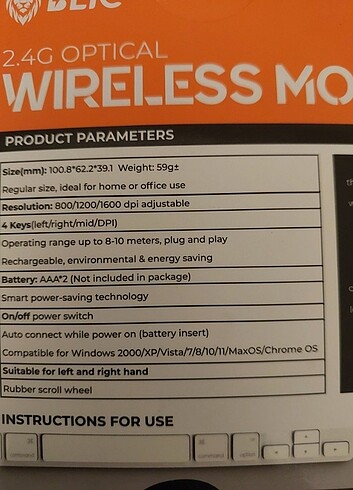 BLIC BWM2 wireless mouse - Görsel 5