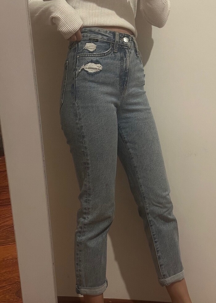 Mavi mom jean - Görsel 3