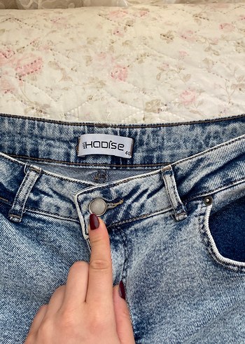 Diğer Kadın Gri Mavi Tie-Dye Bol Kesim Midi Denim Pantolon