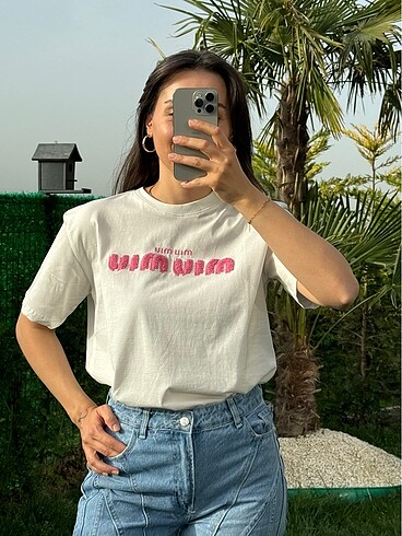 Orj etiketli Miu Tshirt