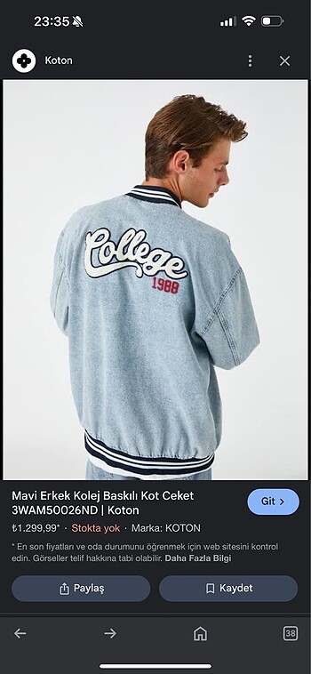 Coton denim ceket
