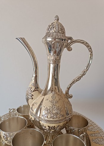 Diğer Antik Diger Parlak Gümüş Zemzem Seti