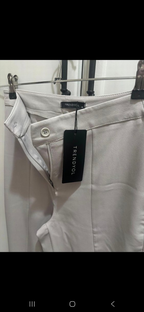 Bej Kadın Kemerli Kumaş Pantolon - Görsel 2