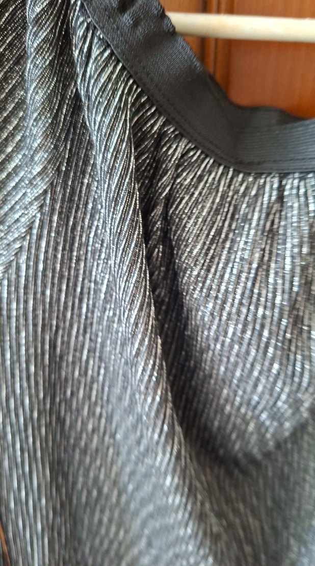 siyah sim cizgilii Kadın Bluz - Görsel 4