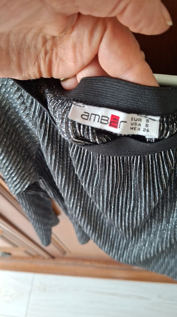 siyah sim cizgilii Kadın Bluz - Görsel 2