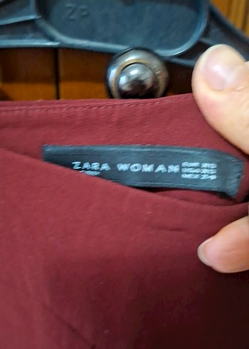 Bordo Kadın Pilili Kumaş Pantolon - Görsel 3