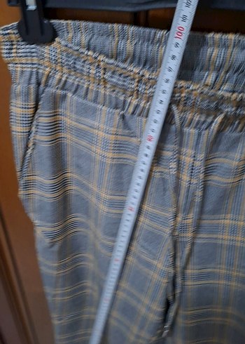 Kadın Gri Regular Fit Ekose Kumaş Pantolon - Görsel 5