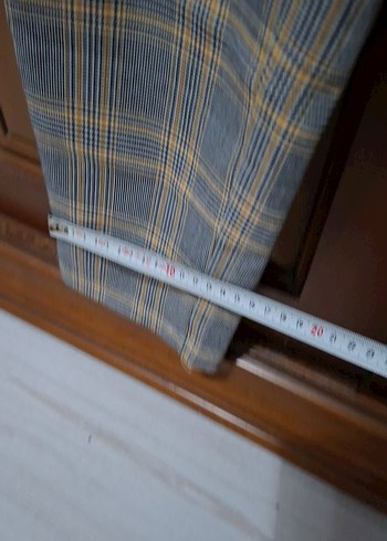 Kadın Gri Regular Fit Ekose Kumaş Pantolon - Görsel 6