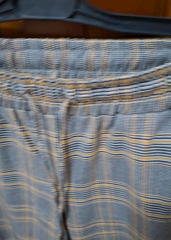 Kadın Gri Regular Fit Ekose Kumaş Pantolon - Görsel 2