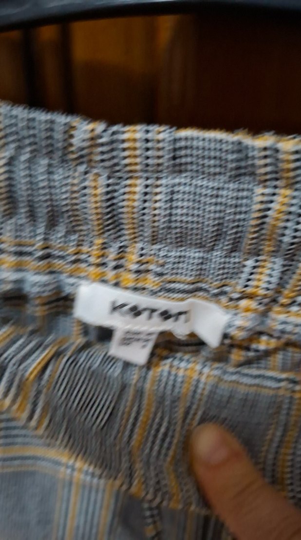 Kadın Gri Regular Fit Ekose Kumaş Pantolon - Görsel 4