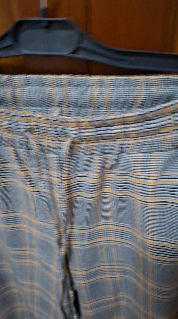 Kadın Gri Regular Fit Ekose Kumaş Pantolon - Görsel 2