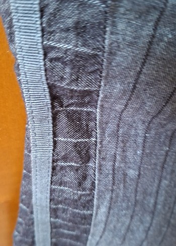 Kadın Gri Mavi Pilili Denim Pantolon - Görsel 7