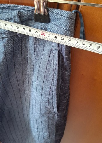 Kadın Gri Mavi Pilili Denim Pantolon - Görsel 5