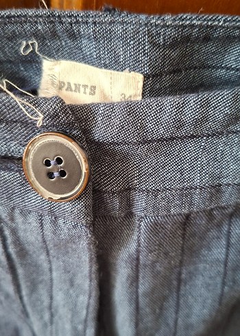 Kadın Gri Mavi Pilili Denim Pantolon - Görsel 2