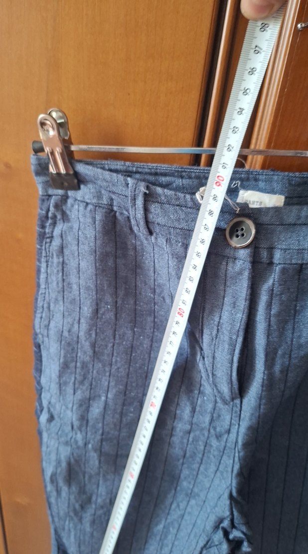 Kadın Gri Mavi Pilili Denim Pantolon - Görsel 4