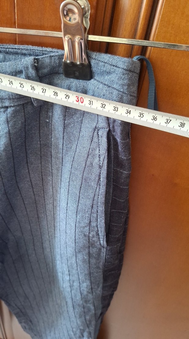 Kadın Gri Mavi Pilili Denim Pantolon - Görsel 5