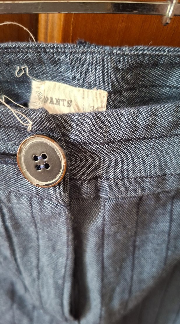 Kadın Gri Mavi Pilili Denim Pantolon - Görsel 2