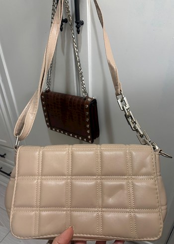 Zincir Detaylı Kahverengi Deri Çanta - Görsel 2