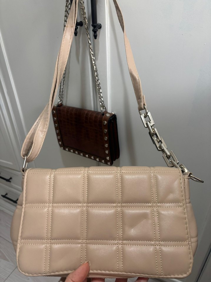 Zincir Detaylı Kahverengi Deri Çanta - Görsel 2