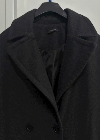 Gri Düğmeli Kaban - Görsel 3