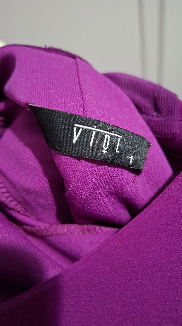 Mor Drapeli Straplez Uzun Kadın Abiye - Görsel 4