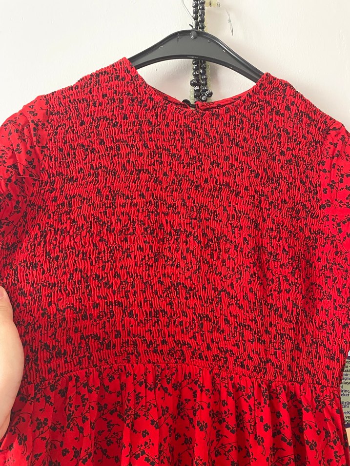 Kırmızı uzun elbise - Görsel 4